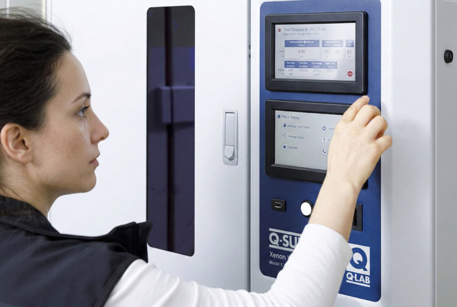 Q-Sun xenon test chamber with touchscreen interface